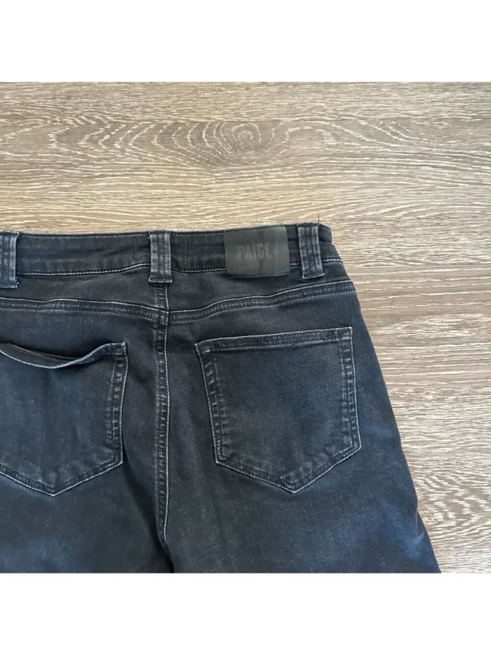 PAIGE Anessa Exposed Button Twist Seam Jeans 30 Dark Obsidian Wash Boho Minimali